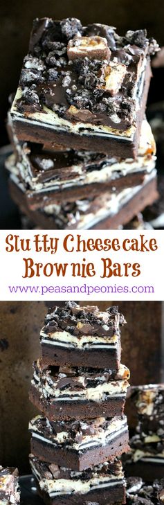 Slutty Cheesecake Brownie Bars