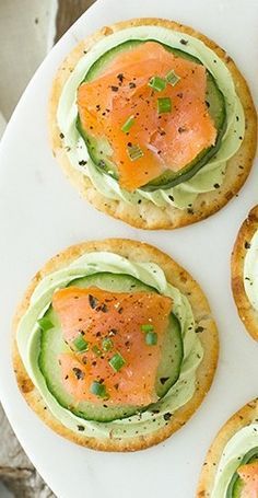 Smoked Salmon & Cucumber Bites with Avocado Cream Cheese