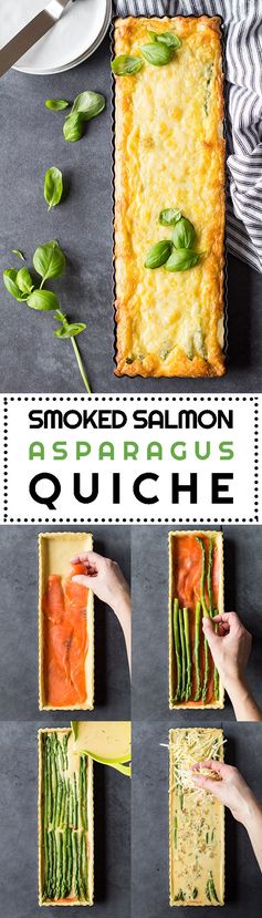 Smoked Salmon Asparagus Quiche