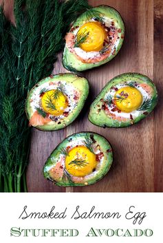 Smoked Salmon Egg Stuffed Avocados