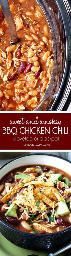 Smoky BBQ Chicken Chili (Slow Cooker or Stove Top