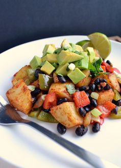 Smoky Black Bean, Potato & Avocado Hash