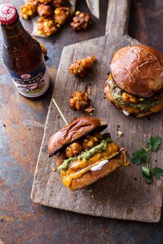 Smoky Chipotle Cheddar Burgers with Mexican Street Corn Fritters