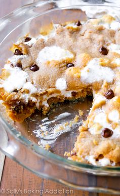 S'mores Chocolate Chip Cookie Cake