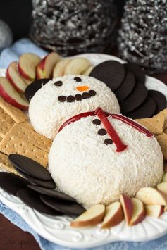 Snowman White Chocolate Toffee Cheese Ball