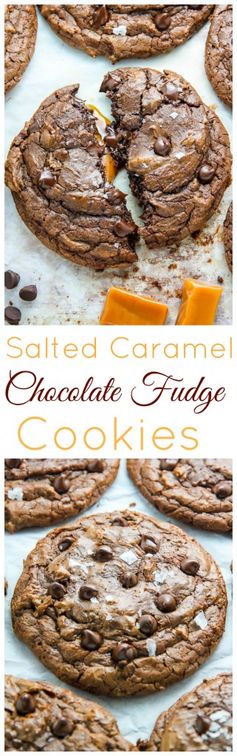 Soft Batch Salted Caramel Chocolate Fudge Cookies