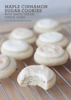 Soft Maple Cinnamon Sugar Cookies with Cream Cheese Maple Glaze