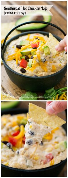 Southwest Hot Chicken Dip (Extra Cheesy