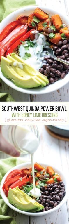 Southwest Quinoa Power Bowl with Honey Lime Dressing