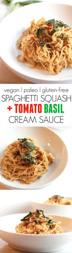 Spaghetti Squash with Vegan Fire Roasted Tomato Cream Sauce