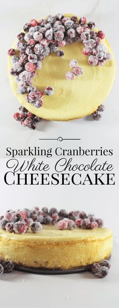 Sparkling Cranberries White Chocolate Cheesecake