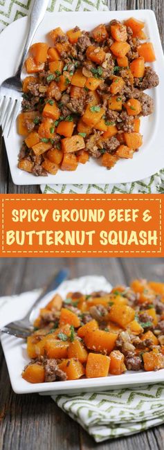 Spicy Ground Beef and Butternut Squash