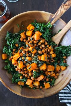 Spicy Kale and Chipotle Chickpea and Roasted Butternut Squash Salad