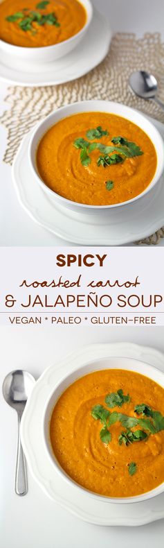 Spicy Roasted Carrot and Jalapeño Soup
