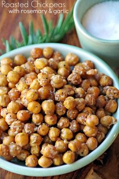 Spicy Roasted Chickpeas Snack Recipe with Rosemary and Garlic