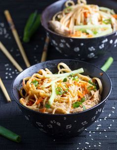 Spicy Sesame Peanut Noodles with Chicken