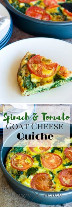 Spinach & Tomato Goat Cheese Quiche