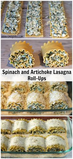 Spinach and Artichoke Lasagna Roll-Ups