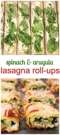 Spinach and Arugula Lasagna Roll-Ups