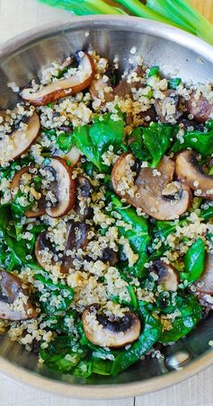 Spinach and mushroom quinoa
