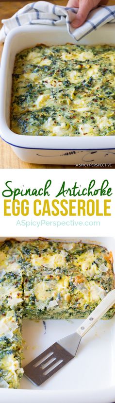 Spinach Artichoke Egg Casserole