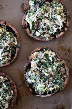 Spinach + Goat Cheese Stuffed Portobellos