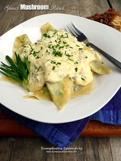 Spinach Mushroom Ravioli with Dreamy Mushroom Cream Sauce