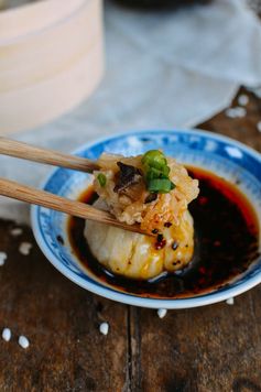 Sticky Rice Mushroom Shumai w/ Homemade Wrappers (Vegan