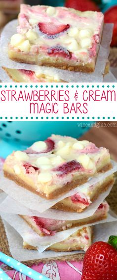 Strawberries and Cream Magic Bars