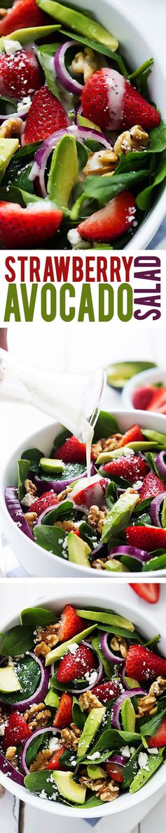 Strawberry Avocado Spinach Salad