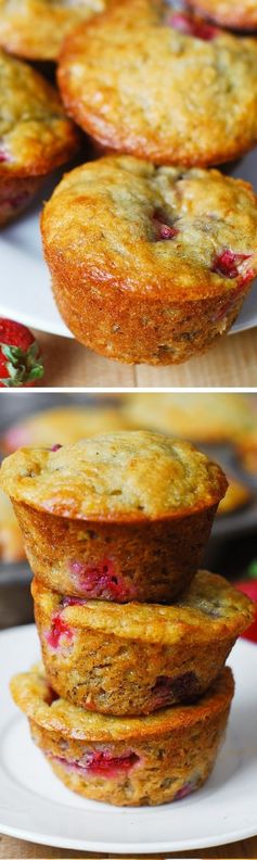 Strawberry banana bread muffins