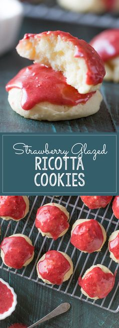 Strawberry Glazed Ricotta Cookies