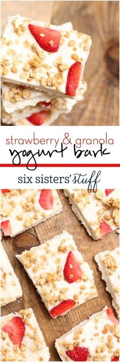 Strawberry Granola Yogurt Bark