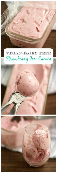 Strawberry Ice-Cream (vegan & traditional