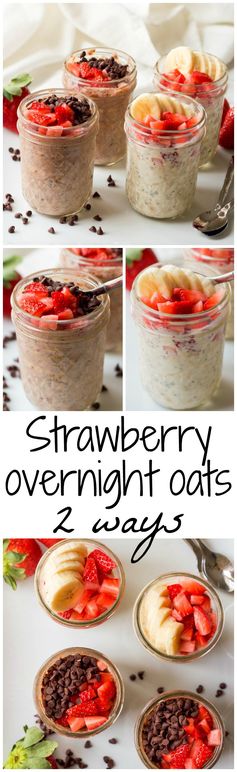 Strawberry overnight oats (2 ways