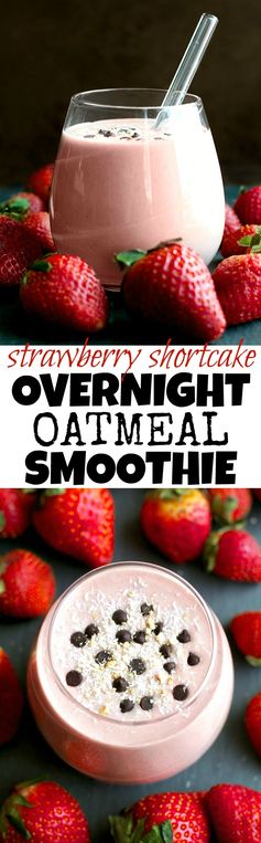 Strawberry Shortcake Overnight Oatmeal Smoothie