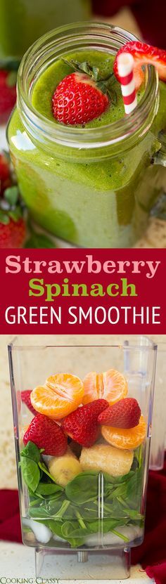 Strawberry Spinach Green Smoothie