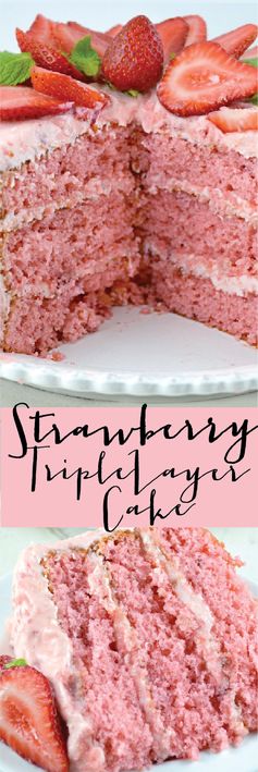 Strawberry Triple Layer Cake