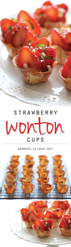 Strawberry Wonton Cups