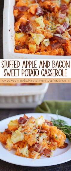 Stuffed Apple and Bacon Sweet Potato Casserole