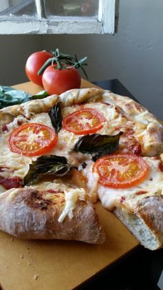 Stuffed Crust Tomato Basil Pizza With Vegan Mozzarella