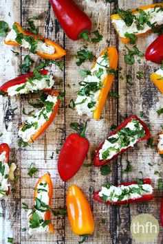 Stuffed Mini Peppers with Vegan Garlic Cashew Spread (Raw, Vegan, Gluten-Free, Dairy-Free, No-Cook, Paleo-Friendly