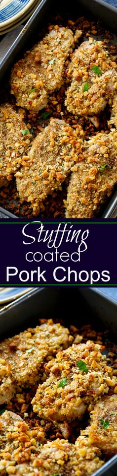 Stuffing Coated Pork Chops