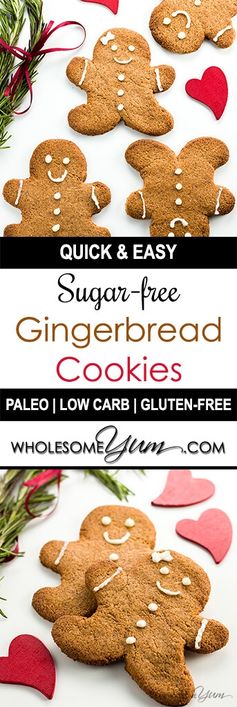 Sugar-free Gingerbread Cookies (Low Carb, Paleo