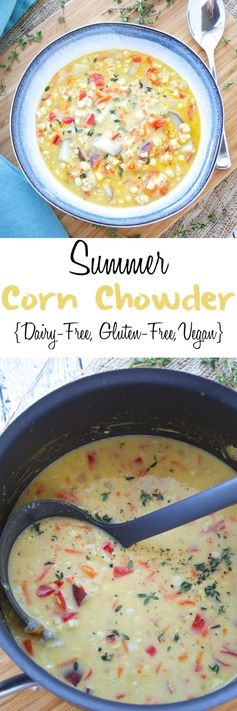 Summer Corn Chowder (Dairy Free, Gluten Free, Vegan