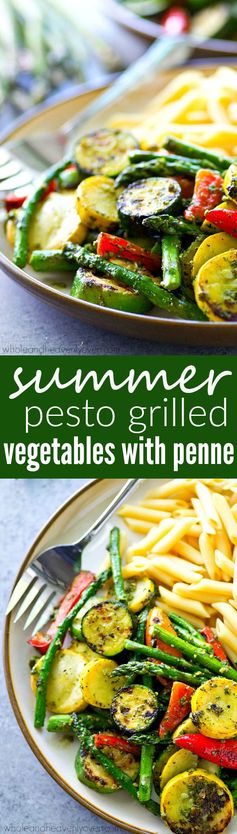 Summer Pesto Grilled Vegetables with Penne