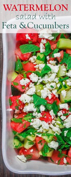 Summer Watermelon Salad with Cucumber