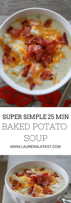 Super Simple 25-minute Baked Potato Soup