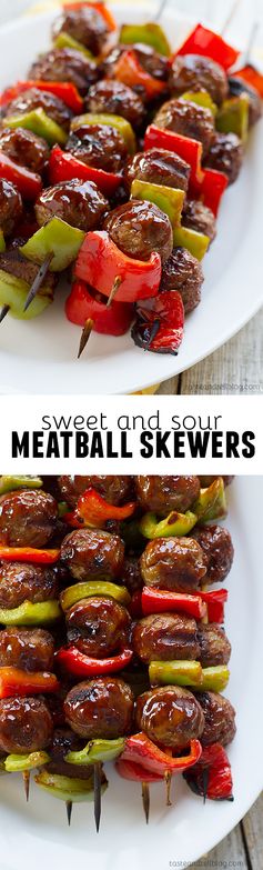 Sweet and Sour Meatball Skewers