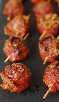 Sweet and Spicy Bacon Wrapped Meatballs